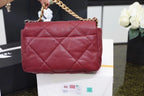 Chanel 19 Flap Bag 26cm Goatskin Leather Spring/Summer Act 1 Collection, Bordeaux