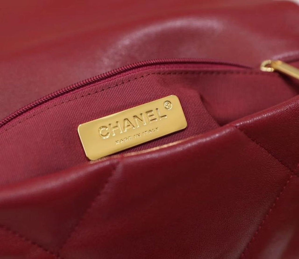 Chanel 19 Flap Bag 26cm Goatskin Leather Spring/Summer Act 1 Collection, Bordeaux