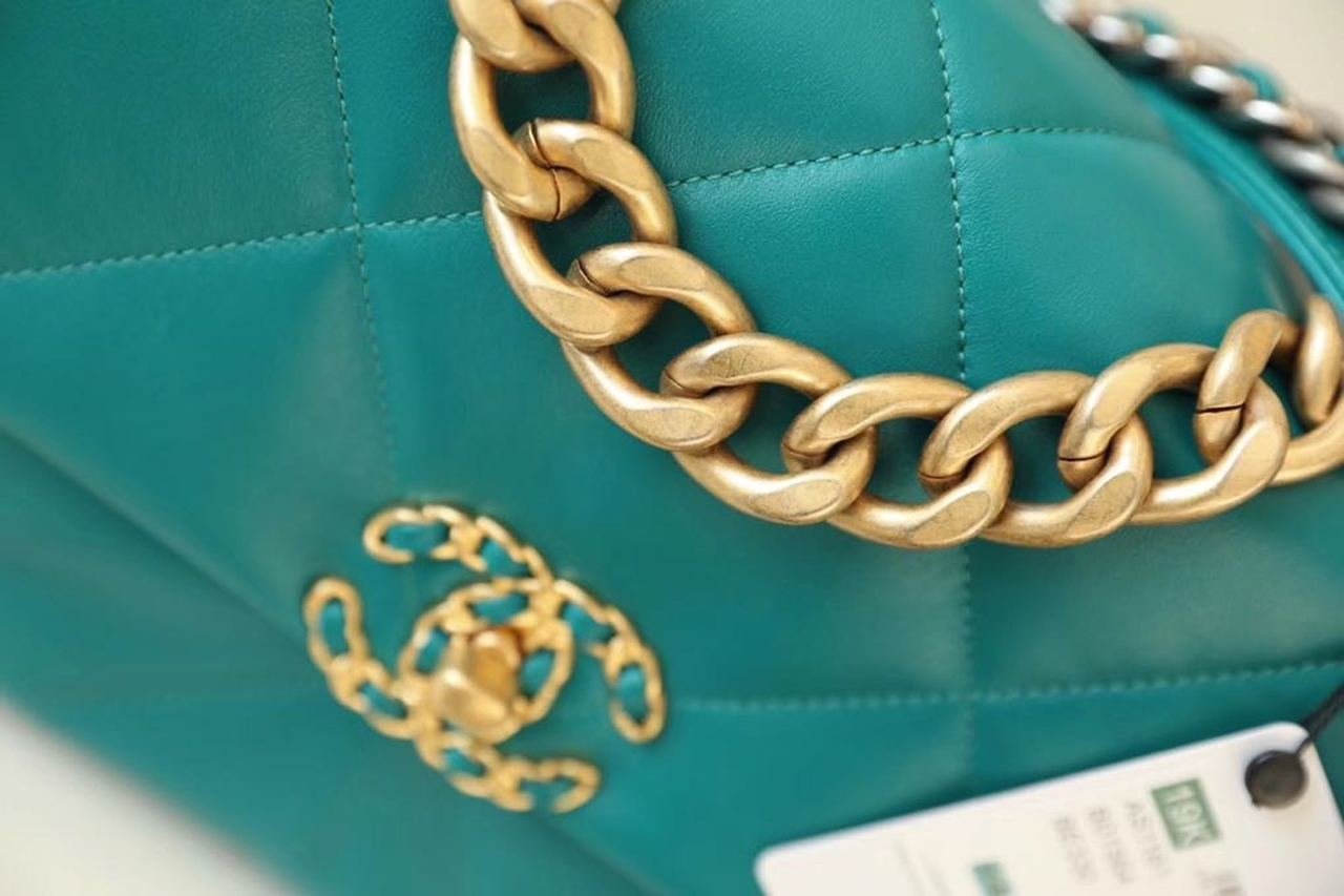 Chanel 19 Flap Bag 26cm Goatskin Leather Spring/Summer Act 1 Collection, Teal