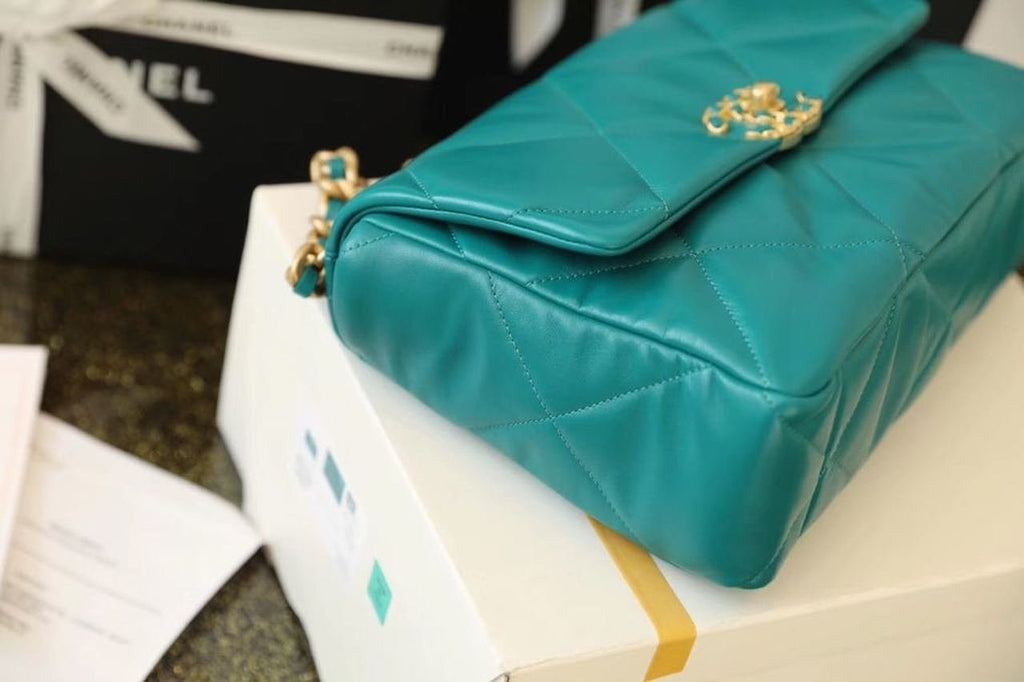 Chanel 19 Flap Bag 26cm Goatskin Leather Spring/Summer Act 1 Collection, Teal
