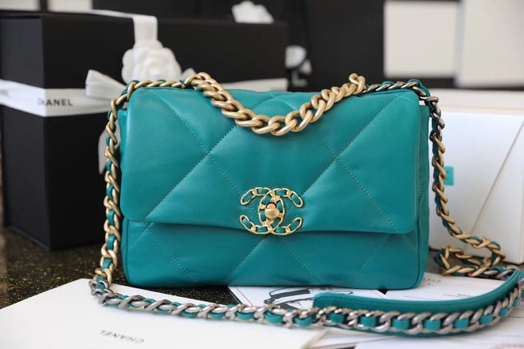 Chanel 19 Flap Bag 26cm Goatskin Leather Spring/Summer Act 1 Collection, Teal