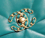 Chanel 19 Flap Bag 26cm Goatskin Leather Spring/Summer Act 1 Collection, Teal