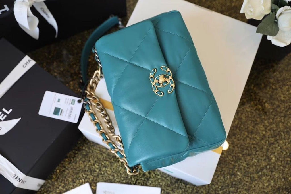 Chanel 19 Flap Bag 26cm Goatskin Leather Spring/Summer Act 1 Collection, Teal