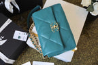 Chanel 19 Flap Bag 26cm Goatskin Leather Spring/Summer Act 1 Collection, Teal