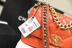 Chanel 19 Flap Bag 26cm Goatskin Leather Spring/Summer Act 1 Collection, Orange