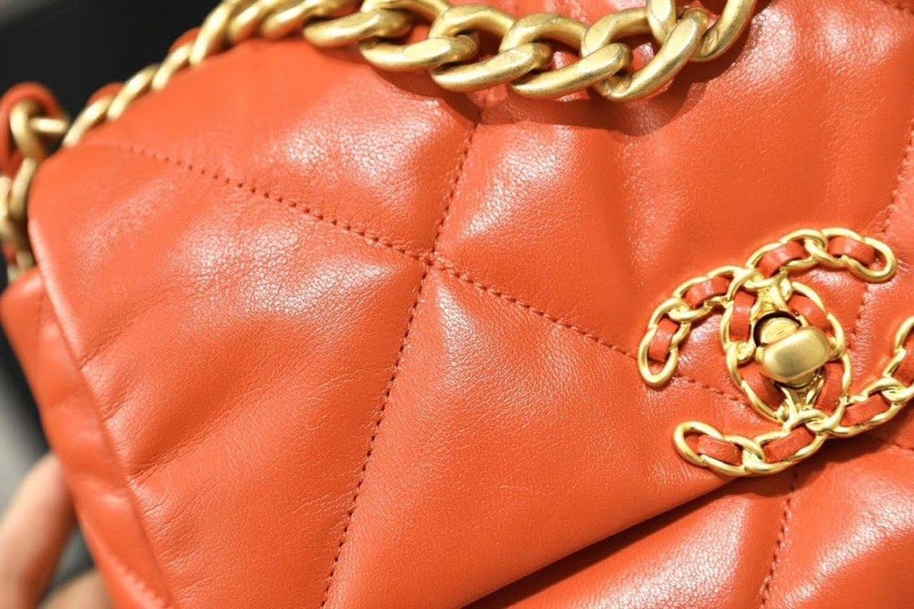 Chanel 19 Flap Bag 26cm Goatskin Leather Spring/Summer Act 1 Collection, Orange