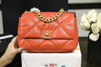 Chanel 19 Flap Bag 26cm Goatskin Leather Spring/Summer Act 1 Collection, Orange