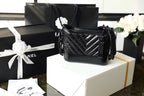 Chanel Chevron Gabrielle Hobo Bag 20cm Aged Calfskin Leather Spring/Summer Act 1 Collection, So Black