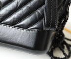Chanel Chevron Gabrielle Hobo Bag 20cm Aged Calfskin Leather Spring/Summer Act 1 Collection, So Black