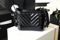 Chanel Chevron Gabrielle Hobo Bag 20cm Aged Calfskin Leather Spring/Summer Act 1 Collection, So Black