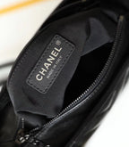 Chanel Chevron Gabrielle Hobo Bag 20cm Aged Calfskin Leather Spring/Summer Act 1 Collection, So Black