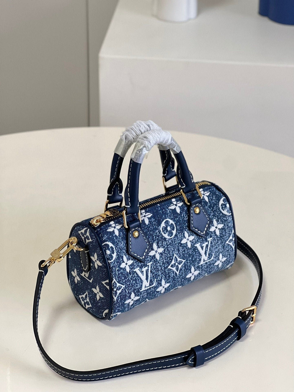 Louis Vuitton Nano Speedy in Monogram 16cm Blue