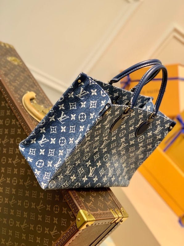 Louis Vuitton Onthego MM Tote Navy Blue 32cm
