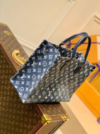 Louis Vuitton Onthego MM Tote Navy Blue 32cm