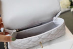 Chanel Coco Handle Quilted Handle Bag 24cm Caviar Leather Gold Hardware Spring/Summer Act 1 Collection White