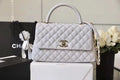 Chanel Coco Handle Quilted Handle Bag 30cm Caviar Leather Gold Hardware Spring/Summer Act 1 Collection White