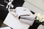 Chanel Coco Handle Quilted Handle Bag 30cm Caviar Leather Gold Hardware Spring/Summer Act 1 Collection White
