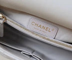 Chanel Coco Handle Quilted Handle Bag 30cm Caviar Leather Gold Hardware Spring/Summer Act 1 Collection White
