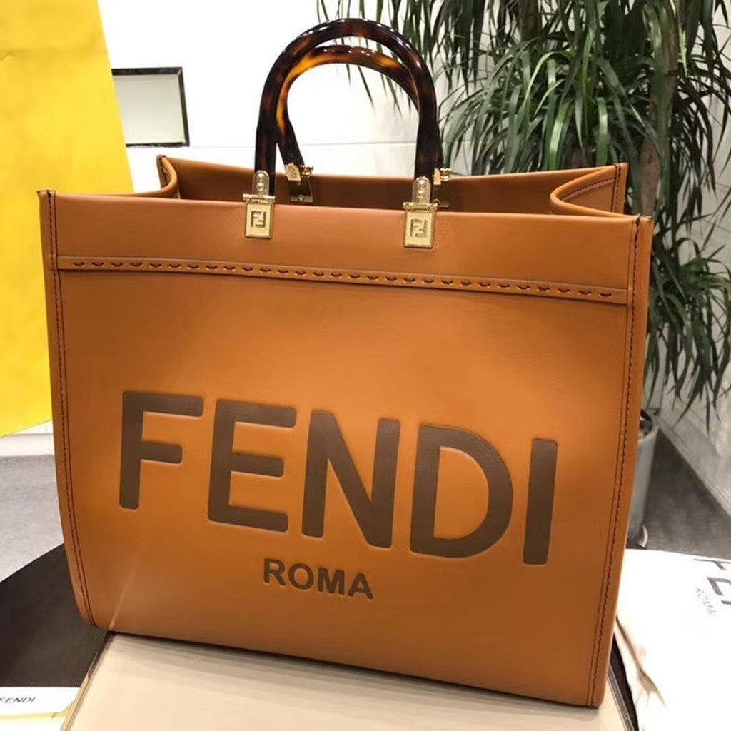 Fendi Sunshine Shopper Tote Bag 40cm Calfskin Leather Spring/Summer Collection, Brown