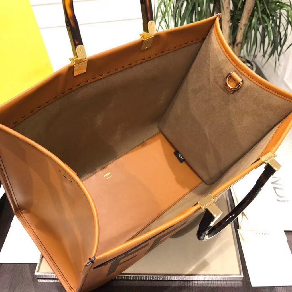 Fendi Sunshine Shopper Tote Bag 40cm Calfskin Leather Spring/Summer Collection, Brown