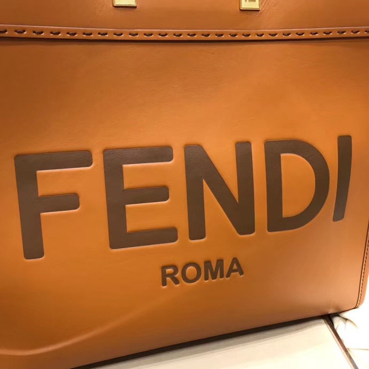 Fendi Sunshine Shopper Tote Bag 40cm Calfskin Leather Spring/Summer Collection, Brown