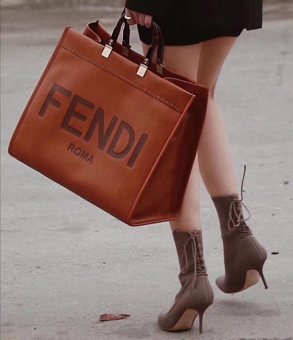 Fendi Sunshine Shopper Tote Bag 40cm Calfskin Leather Spring/Summer Collection, Brown