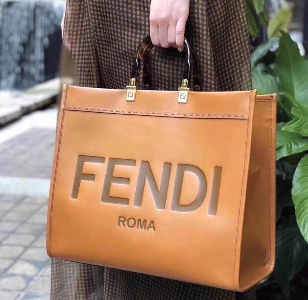 Fendi Sunshine Shopper Tote Bag 40cm Calfskin Leather Spring/Summer Collection, Brown