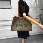 Fendi Logo Shopper Tote Bag 42cm Spring/Summer Collection, Brown