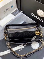 Chanel Gabrielle Hobo Bag 25cm AS1582 Bi-Color Hardware Aged Calfskin Leather Spring/Summer Act 1 Collection Black