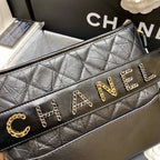 Chanel Gabrielle Hobo Bag 25cm AS1582 Bi-Color Hardware Aged Calfskin Leather Spring/Summer Act 1 Collection Black
