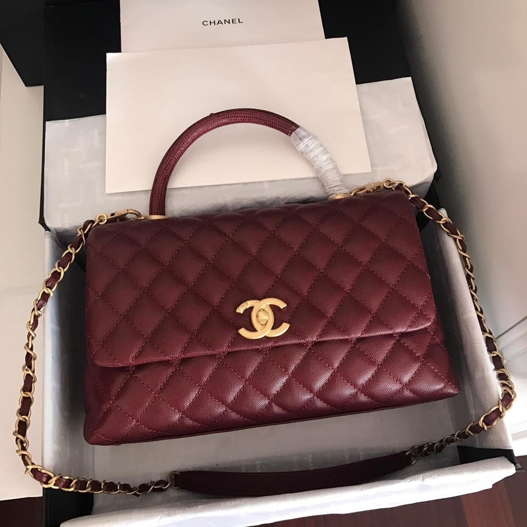 Chanel Coco Handle Bag 28cm Dark Red