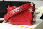 Chanel Gabrielle Hobo Bag 18cm AS0865 Bi-Color Hardware Aged Calfskin Leather Spring/Summer Act 1 Collection Red