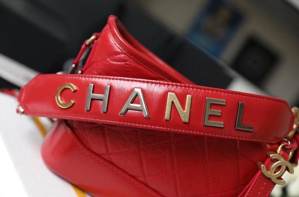 Chanel Gabrielle Hobo Bag 18cm AS0865 Bi-Color Hardware Aged Calfskin Leather Spring/Summer Act 1 Collection Red