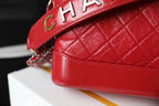 Chanel Gabrielle Hobo Bag 18cm AS0865 Bi-Color Hardware Aged Calfskin Leather Spring/Summer Act 1 Collection Red