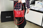 Chanel Gabrielle Hobo Bag 18cm AS0865 Bi-Color Hardware Aged Calfskin Leather Spring/Summer Act 1 Collection Red