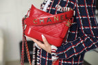 Chanel Gabrielle Hobo Bag 18cm AS0865 Bi-Color Hardware Aged Calfskin Leather Spring/Summer Act 1 Collection Red