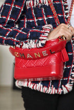 Chanel Gabrielle Hobo Bag 18cm AS0865 Bi-Color Hardware Aged Calfskin Leather Spring/Summer Act 1 Collection Red