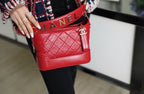 Chanel Gabrielle Hobo Bag 18cm AS0865 Bi-Color Hardware Aged Calfskin Leather Spring/Summer Act 1 Collection Red