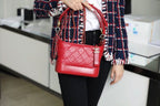 Chanel Gabrielle Hobo Bag 18cm AS0865 Bi-Color Hardware Aged Calfskin Leather Spring/Summer Act 1 Collection Red
