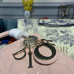 Christian Dior Mini Lady Dior Bag 18cm with Chain Gold Hardware Patent Leather Spring/Summer Collection, Light Pink