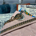 Christian Dior Mini Lady Dior Bag 18cm with Chain Gold Hardware Patent Leather Spring/Summer Collection, Light Pink