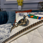 Christian Dior Mini Lady Dior Bag 18cm with Chain Gold Hardware Patent Leather Spring/Summer Collection, White