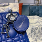 Christian Dior Mini Lady Dior Bag 18cm with Chain Silver Hardware Lambskin Leather Spring/Summer Collection, Electric Blue