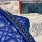Christian Dior Mini Lady Dior Bag 18cm with Chain Silver Hardware Lambskin Leather Spring/Summer Collection, Electric Blue