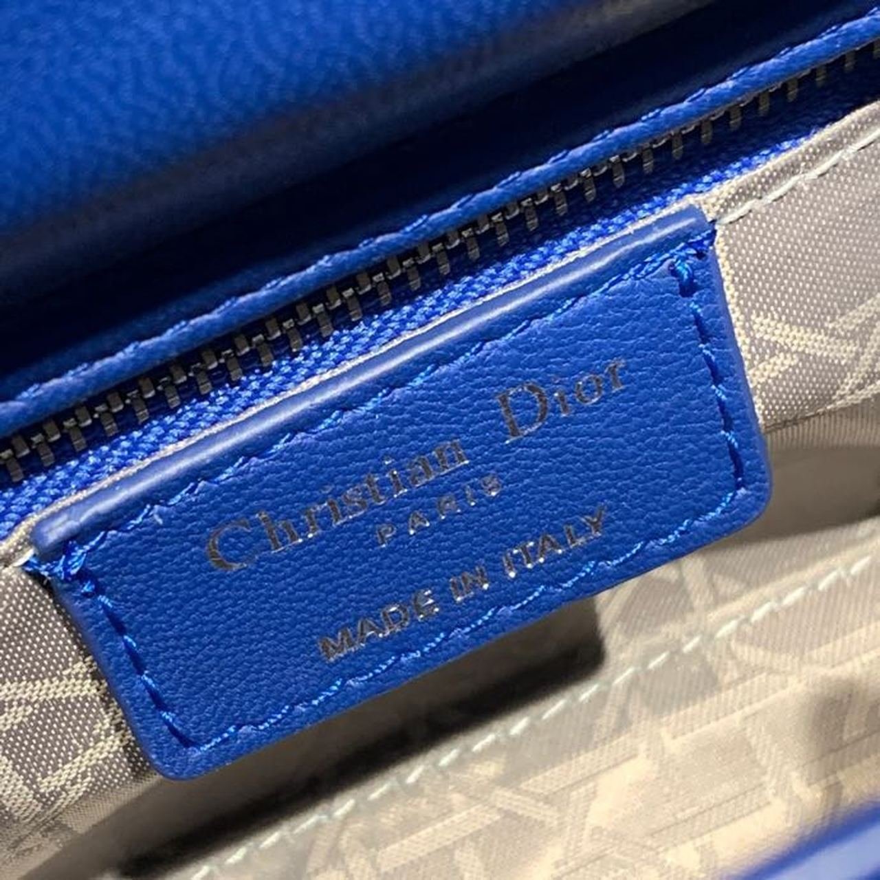 Christian Dior Mini Lady Dior Bag 18cm with Chain Silver Hardware Lambskin Leather Spring/Summer Collection, Electric Blue