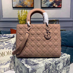 Christian Dior Lady Dior Bag 32cm Matte Hardware Lambskin Leather Spring/Summer Collection, Dusty Pink