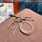 Christian Dior Lady Dior Bag 32cm Matte Hardware Lambskin Leather Spring/Summer Collection, Dusty Pink