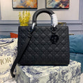 Christian Dior Lady Dior Bag 32cm Matte Hardware Lambskin Leather Spring/Summer Collection, Black