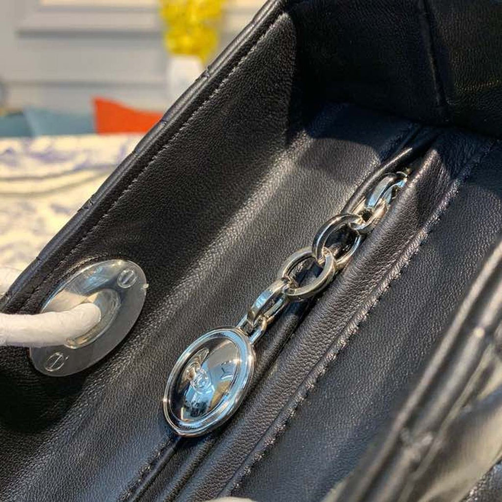 Christian Dior Lady Dior Bag 32cm Silver Hardware Lambskin Leather Spring/Summer Collection, Black
