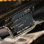 Christian Dior Lady Dior Bag 32cm Gold Hardware Patent Leather Spring/Summer Collection, Black